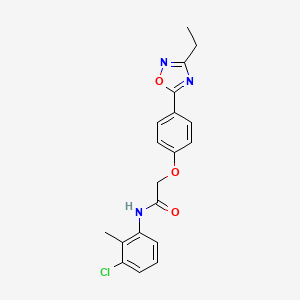 molecular formula C19H18ClN3O3 B7718975 N-(3-chloro-2-methylphenyl)-2-(4-(3-ethyl-1,2,4-oxadiazol-5-yl)phenoxy)acetamide 