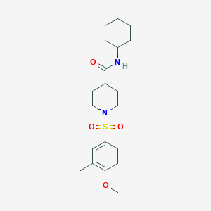 molecular formula C20H30N2O4S B7718990 1-(4-methoxy-3-methylbenzenesulfonyl)-N-[2-(methylsulfanyl)phenyl]piperidine-4-carboxamide 