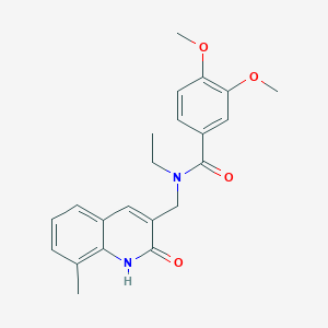 molecular formula C22H24N2O4 B7718996 N-ethyl-N-((2-hydroxy-8-methylquinolin-3-yl)methyl)-3,4-dimethoxybenzamide 