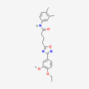 molecular formula C23H27N3O4 B7719004 N-(3,4-dimethylphenyl)-4-(3-(4-ethoxy-3-methoxyphenyl)-1,2,4-oxadiazol-5-yl)butanamide 