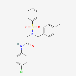 molecular formula C22H21ClN2O3S B7719029 N-(3,4-dimethylphenyl)-2-{N-[(4-methylphenyl)methyl]benzenesulfonamido}acetamide 