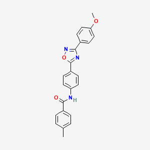 molecular formula C23H19N3O3 B7719044 N-(4-(3-(4-methoxyphenyl)-1,2,4-oxadiazol-5-yl)phenyl)-4-methylbenzamide 