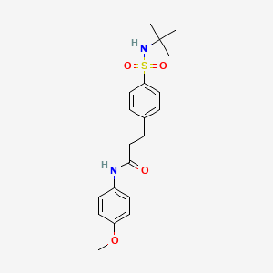 molecular formula C20H26N2O4S B7719063 3-(4-(N-(tert-butyl)sulfamoyl)phenyl)-N-(4-methoxyphenyl)propanamide 