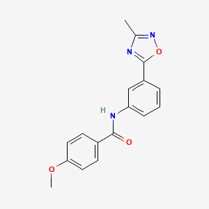 molecular formula C17H15N3O3 B7719078 4-methoxy-N-(3-(3-methyl-1,2,4-oxadiazol-5-yl)phenyl)benzamide 