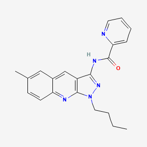molecular formula C21H21N5O B7719081 N-(1-butyl-6-methyl-1H-pyrazolo[3,4-b]quinolin-3-yl)picolinamide 