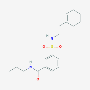molecular formula C19H28N2O3S B7719089 5-(N-(2-(cyclohex-1-en-1-yl)ethyl)sulfamoyl)-2-methyl-N-propylbenzamide 