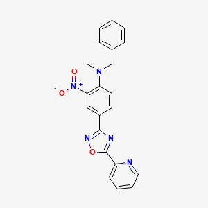 molecular formula C21H17N5O3 B7719096 N-benzyl-N-methyl-2-nitro-4-(5-(pyridin-2-yl)-1,2,4-oxadiazol-3-yl)aniline 
