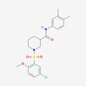 1-((5-chloro-2-methoxyphenyl)sulfonyl)-N-(3,4-dimethylphenyl)piperidine-3-carboxamide