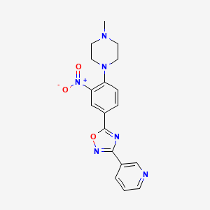 molecular formula C18H18N6O3 B7719122 5-(4-(4-methylpiperazin-1-yl)-3-nitrophenyl)-3-(pyridin-3-yl)-1,2,4-oxadiazole 