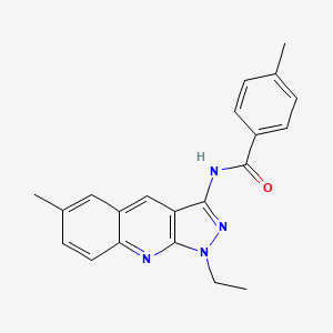 molecular formula C21H20N4O B7719126 N-(1-ethyl-6-methyl-1H-pyrazolo[3,4-b]quinolin-3-yl)-4-methylbenzamide 