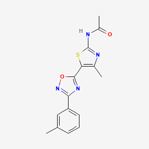 N-(4-methyl-5-(3-(m-tolyl)-1,2,4-oxadiazol-5-yl)thiazol-2-yl)acetamide