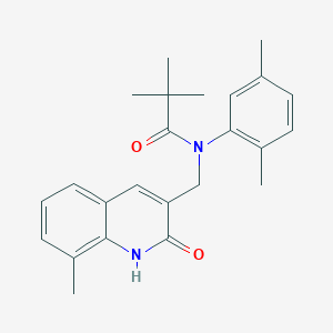 molecular formula C24H28N2O2 B7719171 N-(2,5-dimethylphenyl)-N-((2-hydroxy-8-methylquinolin-3-yl)methyl)pivalamide 