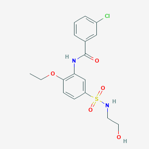 3-chloro-N-(2-ethoxy-5-(N-(2-hydroxyethyl)sulfamoyl)phenyl)benzamide
