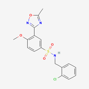 N-(2-chlorobenzyl)-4-methoxy-3-(5-methyl-1,2,4-oxadiazol-3-yl)benzenesulfonamide