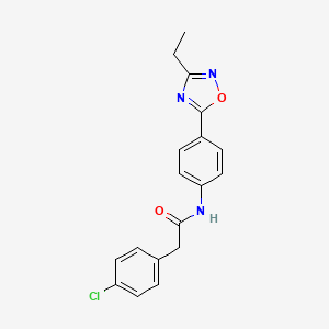 molecular formula C18H16ClN3O2 B7719209 2-(4-chlorophenyl)-N-(4-(3-ethyl-1,2,4-oxadiazol-5-yl)phenyl)acetamide 