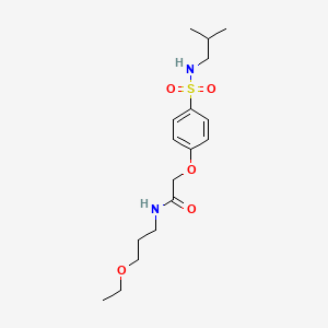 molecular formula C17H28N2O5S B7719220 N-(3-ethoxypropyl)-2-(4-(N-isobutylsulfamoyl)phenoxy)acetamide 
