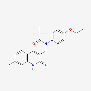 N-(4-ethoxyphenyl)-N-((2-hydroxy-7-methylquinolin-3-yl)methyl)pivalamide