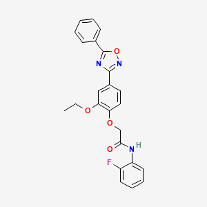 2-(2-ethoxy-4-(5-phenyl-1,2,4-oxadiazol-3-yl)phenoxy)-N-(2-fluorophenyl)acetamide
