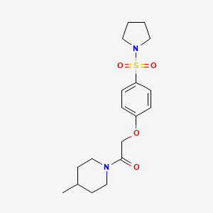 molecular formula C18H26N2O4S B7719278 1-(4-methylpiperidin-1-yl)-2-(4-(pyrrolidin-1-ylsulfonyl)phenoxy)ethanone 