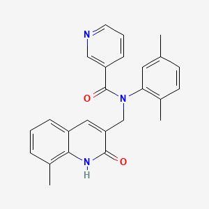 N-(2,5-dimethylphenyl)-N-((2-hydroxy-8-methylquinolin-3-yl)methyl)nicotinamide