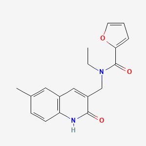 molecular formula C18H18N2O3 B7719291 N-ethyl-N-((2-hydroxy-6-methylquinolin-3-yl)methyl)furan-2-carboxamide 