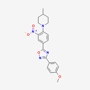 3-(4-methoxyphenyl)-5-(4-(4-methylpiperidin-1-yl)-3-nitrophenyl)-1,2,4-oxadiazole