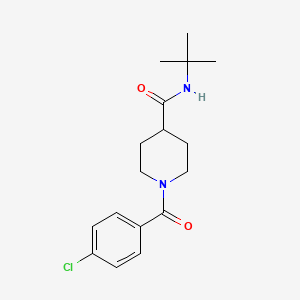 molecular formula C17H23ClN2O2 B7719320 N-(tert-butyl)-1-(4-chlorobenzoyl)piperidine-4-carboxamide 