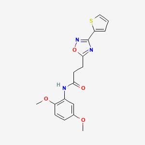 molecular formula C17H17N3O4S B7719331 N-(2,5-dimethoxyphenyl)-3-(3-(thiophen-2-yl)-1,2,4-oxadiazol-5-yl)propanamide 