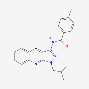 molecular formula C22H22N4O B7719363 N-(1-isobutyl-1H-pyrazolo[3,4-b]quinolin-3-yl)-4-methylbenzamide 