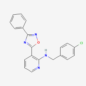 molecular formula C20H15ClN4O B7719384 N-(4-chlorobenzyl)-3-(3-phenyl-1,2,4-oxadiazol-5-yl)pyridin-2-amine 