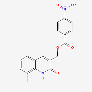 molecular formula C18H14N2O5 B7719433 (2-hydroxy-8-methylquinolin-3-yl)methyl 4-nitrobenzoate 