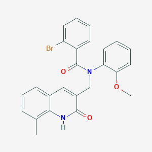 2-bromo-N-((2-hydroxy-8-methylquinolin-3-yl)methyl)-N-(2-methoxyphenyl)benzamide