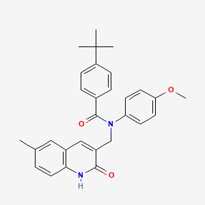 molecular formula C29H30N2O3 B7719469 4-(tert-butyl)-N-((2-hydroxy-6-methylquinolin-3-yl)methyl)-N-(4-methoxyphenyl)benzamide 