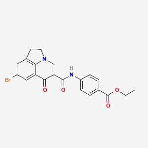 molecular formula C21H17BrN2O4 B7719471 ethyl 4-(8-bromo-6-oxo-2,6-dihydro-1H-pyrrolo[3,2,1-ij]quinoline-5-carboxamido)benzoate 