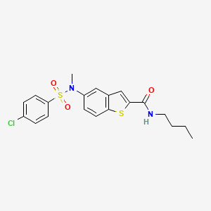 molecular formula C20H21ClN2O3S2 B7719473 N-butyl-5-(4-chloro-N-methylphenylsulfonamido)benzo[b]thiophene-2-carboxamide 