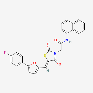 2-[(5Z)-5-[[5-(4-fluorophenyl)furan-2-yl]methylidene]-2,4-dioxo-1,3-thiazolidin-3-yl]-N-naphthalen-1-ylacetamide