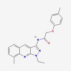 molecular formula C22H22N4O2 B7719508 N-(1-ethyl-8-methyl-1H-pyrazolo[3,4-b]quinolin-3-yl)-2-(p-tolyloxy)acetamide 