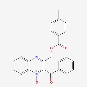 molecular formula C24H18N2O4 B7719520 2-benzoyl-3-(((4-methylbenzoyl)oxy)methyl)quinoxaline 1-oxide 