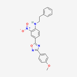 4-(3-(4-methoxyphenyl)-1,2,4-oxadiazol-5-yl)-2-nitro-N-phenethylaniline