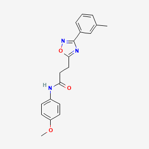 molecular formula C19H19N3O3 B7719544 N-(4-methoxyphenyl)-3-(3-(m-tolyl)-1,2,4-oxadiazol-5-yl)propanamide 