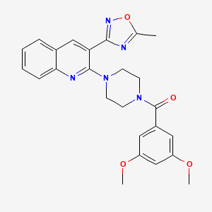 (3,5-dimethoxyphenyl)(4-(3-(5-methyl-1,2,4-oxadiazol-3-yl)quinolin-2-yl)piperazin-1-yl)methanone