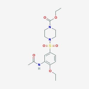 molecular formula C17H25N3O6S B7719574 ethyl 4-((3-acetamido-4-ethoxyphenyl)sulfonyl)piperazine-1-carboxylate 