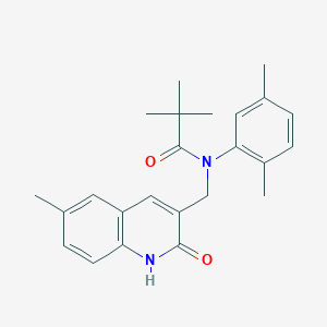 molecular formula C24H28N2O2 B7719577 N-(2,5-dimethylphenyl)-N-((2-hydroxy-6-methylquinolin-3-yl)methyl)pivalamide 