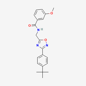 molecular formula C21H23N3O3 B7719586 N-((3-(4-(tert-butyl)phenyl)-1,2,4-oxadiazol-5-yl)methyl)-3-methoxybenzamide 