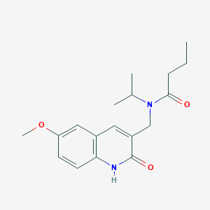 molecular formula C18H24N2O3 B7719621 N-((2-hydroxy-6-methoxyquinolin-3-yl)methyl)-N-isopropylbutyramide 