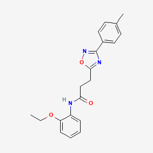 molecular formula C20H21N3O3 B7719636 N-(2-ethoxyphenyl)-3-(3-(p-tolyl)-1,2,4-oxadiazol-5-yl)propanamide 