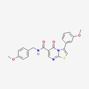 molecular formula C22H19N3O4S B7719660 N-cyclopropyl-3-(3-methoxyphenyl)-5-oxo-5H-[1,3]thiazolo[3,2-a]pyrimidine-6-carboxamide 