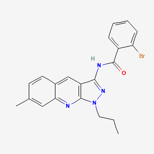 molecular formula C21H19BrN4O B7719665 2-bromo-N-(7-methyl-1-propyl-1H-pyrazolo[3,4-b]quinolin-3-yl)benzamide 