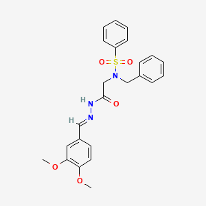 molecular formula C24H25N3O5S B7719679 (E)-N-benzyl-N-(2-(2-(3,4-dimethoxybenzylidene)hydrazinyl)-2-oxoethyl)benzenesulfonamide 