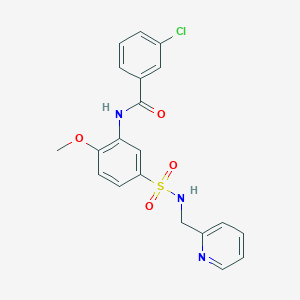 molecular formula C20H18ClN3O4S B7719688 3-chloro-N-{5-[(5-chloro-2-methylphenyl)sulfamoyl]-2-methoxyphenyl}benzamide 